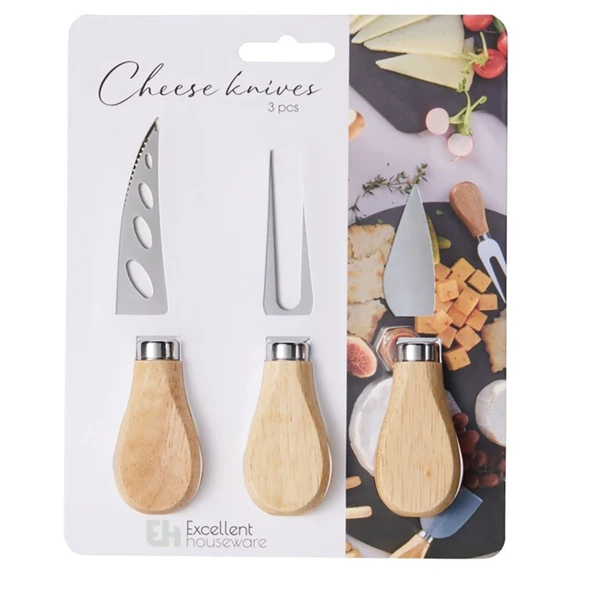 Excellent Houseware Peynir Bıçak Seti 3'lü (3'li Paket) ürün görseli 1