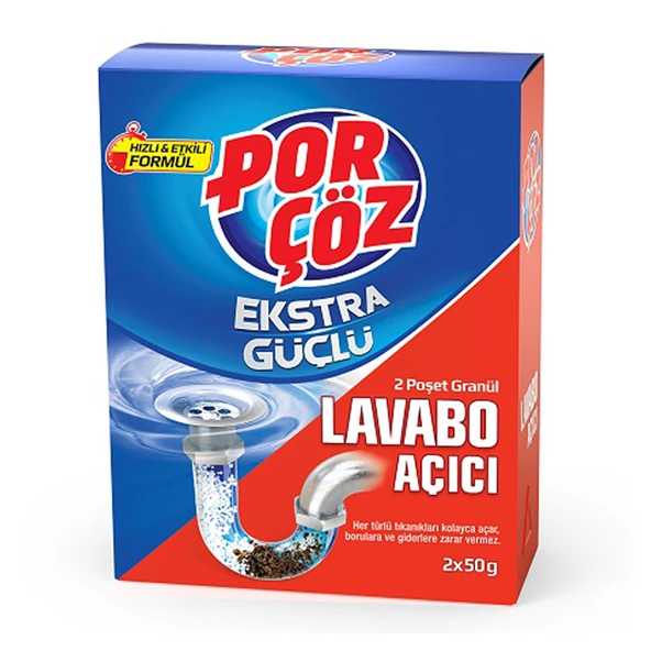 Porçöz Lavabo Açıcı Granül 2x50 G (5'li Paket) ürün görseli 1
