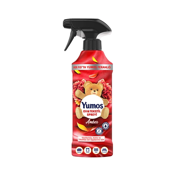 Yumoş Ev ve Tekstil Spreyi Amber Yıkanması Zor Eşyalar İçin 450 Ml (5'li Paket) ürün görseli 1