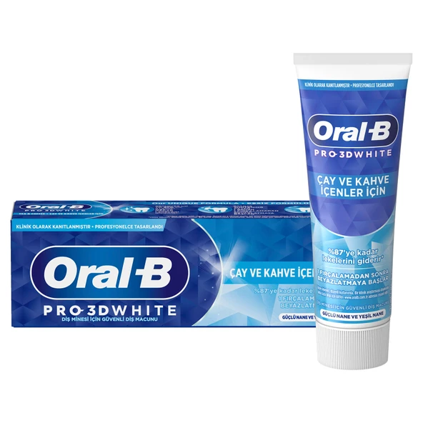 Oral-B Pro-3dw Çay & Kahve İçenler İçin Diş Macunu 75ml (5'li Paket) ürün görseli 1