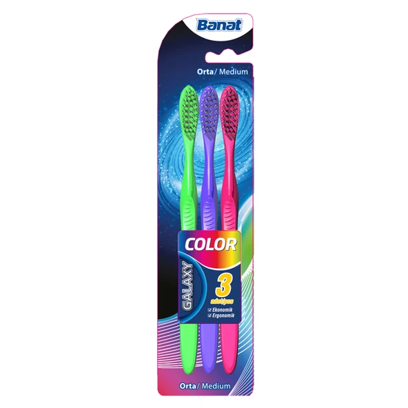 Banat Galaxy Color 3Lü Diş Fırçası (7'li Paket) ürün görseli 1
