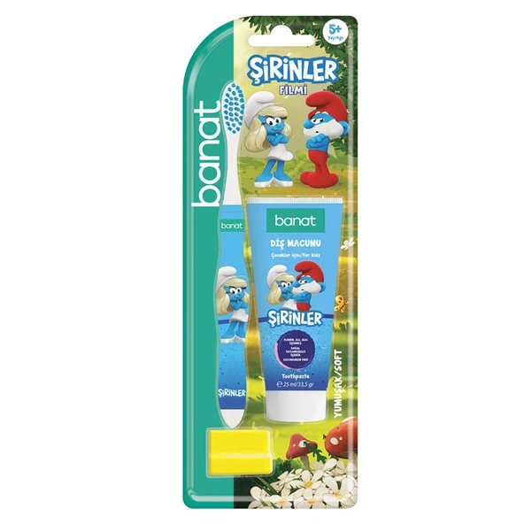 Banat Şirinler Lisanslı Çocuk Ağız Bakım Seti Soft (3'li Paket) ürün görseli 1