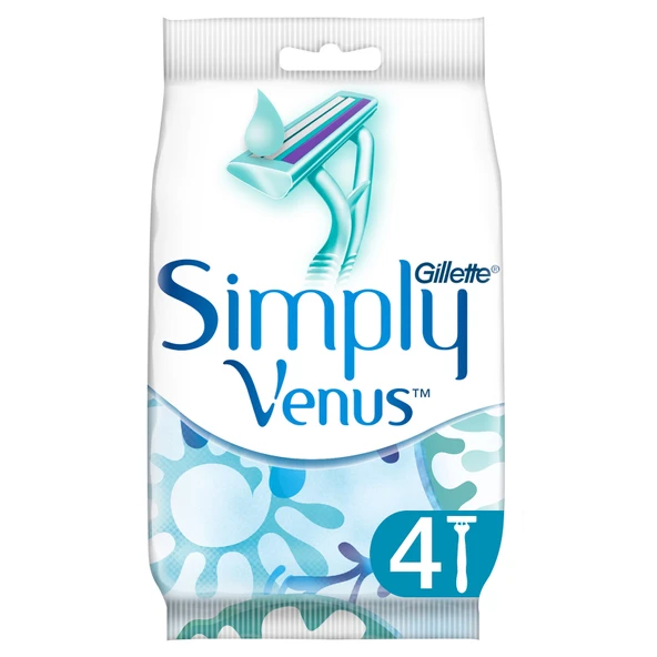Gillette Simply Venus 2 Kullan At Kadın Tıraş Bıçağı 4 Adet (4'li Paket) ürün görseli 1