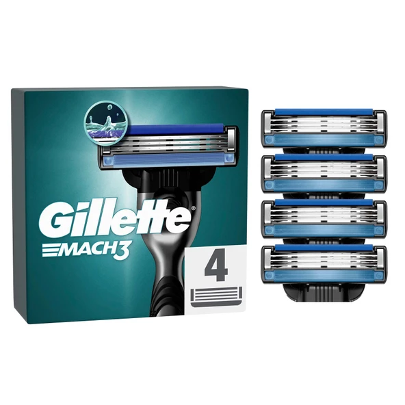 Gillette Mach3 Yedek Tıraş Bıçağı 4 Adet (3'li Paket) ürün görseli 1