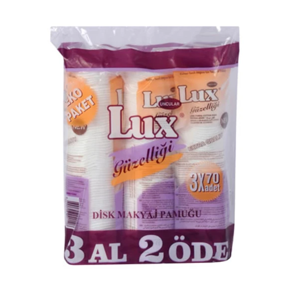 Lux Disk Makyaj Pamuğu Ekonomik Paket 3 x 70'li (7'li Paket) ürün görseli 1