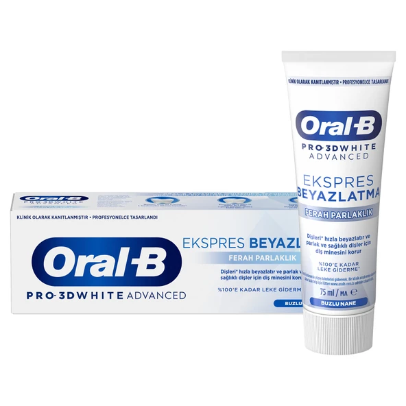 Oral-B Pro 3D White Advanced Ekspres Beyazlatma Ferah Parlaklık 75Ml (6'li Paket) ürün görseli 1