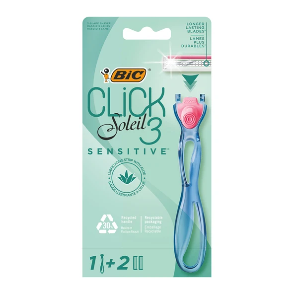 Bic Soleil Click Kadın Tıraş Bıçağı Makine + 2 Kartuş (5'li Paket) ürün görseli 1