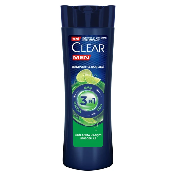 Clear 3in1 Yağlanma Karşıtı Lime Özlü Şampuan 350 Ml (8'li Paket) ürün görseli 1