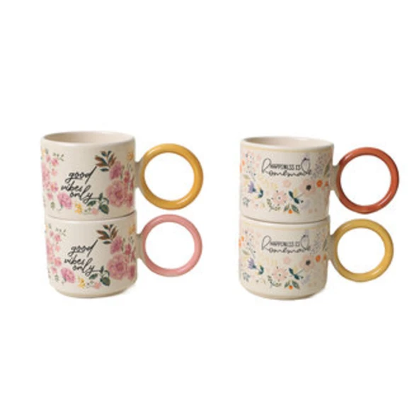 Keramika Good Vibes Halka Kulp Kupa 2'li 8 Cm (6'li Paket) ürün görseli 1