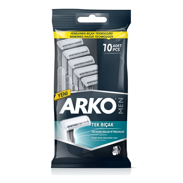 Arko Men Tek Bıçak Tıraş Bıçağı 10'lu (8'li Paket) ürün görseli 1