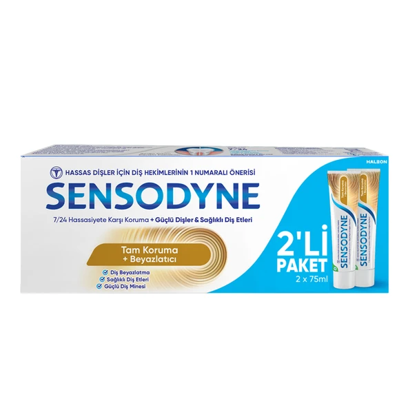 Sensodyne Tam Koruma Beyazlatıcı Diş Macunu 2 x 75 Ml (2'li Paket) ürün görseli 1