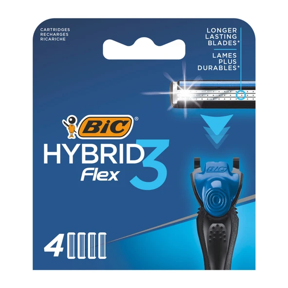BIC Hybrid 3 Flex Tıraş Bıçağı Yedek Kartuşu 4'lü (3'li Paket) ürün görseli 1