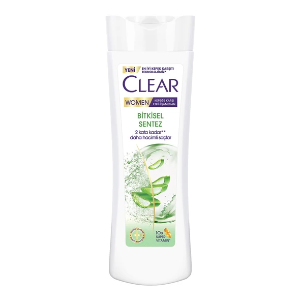 Clear Women Kepeğe Karşı Etkili Şampuan Bitkisel Sentez Aloe Vera & Çay Ağacı Yağı 350 ml (6'li Paket) ürün görseli 1
