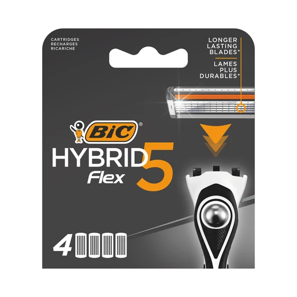 BIC Hybrid 5 Flex Tıraş Bıçağı Yedek Kartuşu 4'lü (2'li Paket) ürün görseli 1