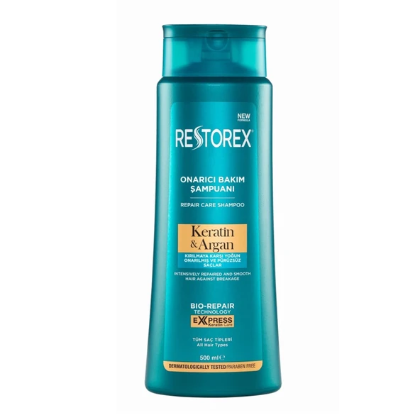 Restorex Keratin - Argan Onarıcı Bakım Şampuanı 500Ml (5'li Paket) ürün görseli 1