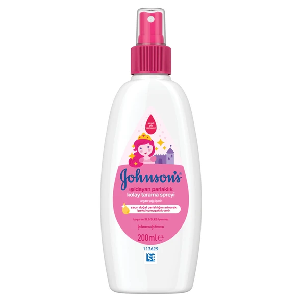 Johnson's Baby Işıldayan Parlaklık Argan Yağı İçeren Çocuklar İçin Kolay Tarama Spreyi 200 Ml (4'li Paket) ürün görseli 1