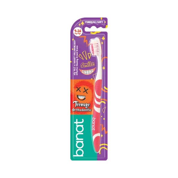 Banat Teenage Orthodontic Diş Fırçası - Soft (4'li Paket) ürün görseli 1