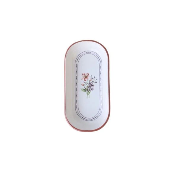 Keramika Çiçekli Motto Kayık Tabak 16 Cm (5'li Paket) ürün görseli 1