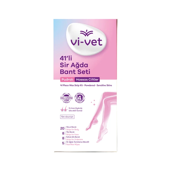 Vi-Vet Pudralı Sir Ağda Bant Seti 41'li (6'li Paket) ürün görseli 1