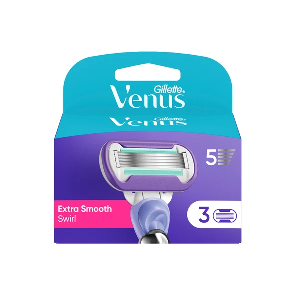 Gillette Venus Extra Smooth Swirl Yedek Bıçak Kadın 3'lü (4'li Paket) ürün görseli 1