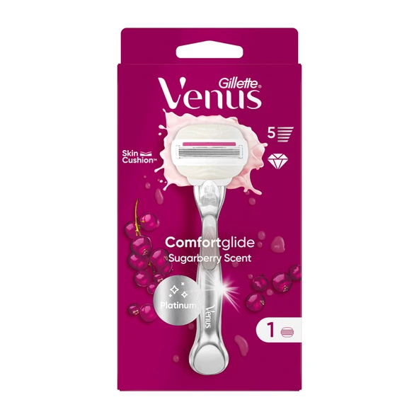 Gillette Venus Sugarberry Tıraş Makinesi + Yedek Başlık (3'li Paket) ürün görseli 1