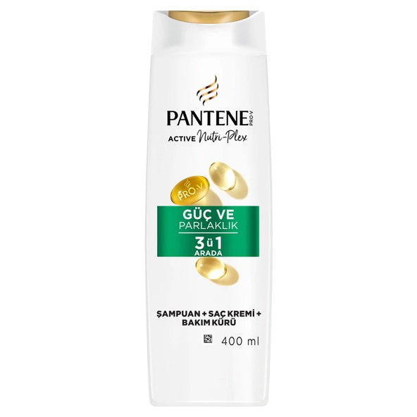 Pantene Güç ve Parlaklık 3ü1 Arada Şampuan 400 Ml (8'li Paket) ürün görseli 1