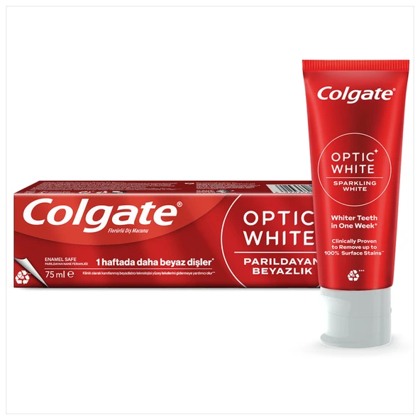 Colgate Optic White Parıldayan Beyazlık Beyazlatıcı Diş Macunu 75 Ml (2'li Paket) ürün görseli 1