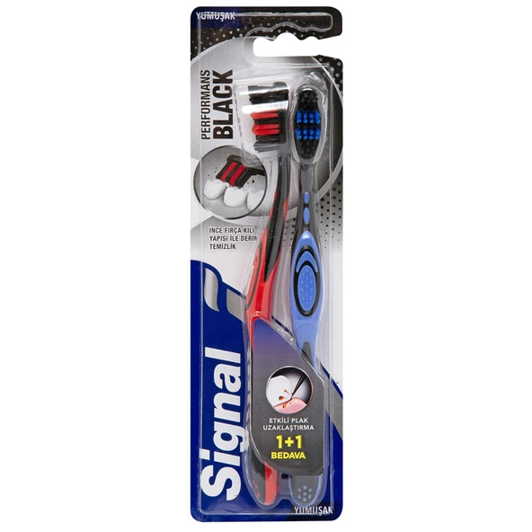 Signal Performans Siyah 1+1 Yumuşak Diş Fırçası (8'li Paket) ürün görseli 1