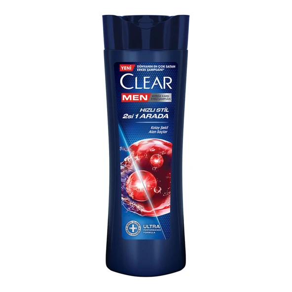 Clear Men Kepeğe Karşı Etkili Şampuan Hızlı Stil 2'si 1 Arada Kolay Şekil Alan Saçlar 350 ml (6'li Paket) ürün görseli 1