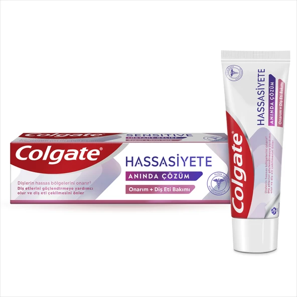 Colgate Hassasiyete Anında Çözüm Onarım ve Diş Eti Bakımı Diş Macunu 75 ml (8'li Paket) ürün görseli 1