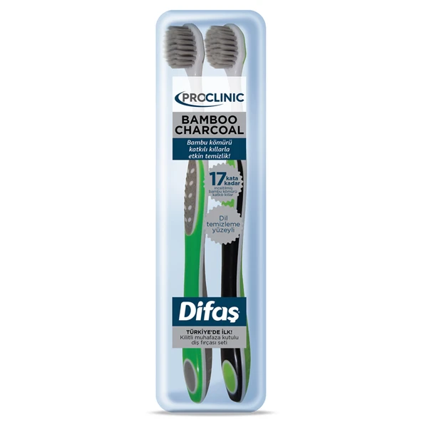 Difaş Proclınıc Bamboo Charcoal Diş Fırçası 1+1 (5'li Paket) ürün görseli 1
