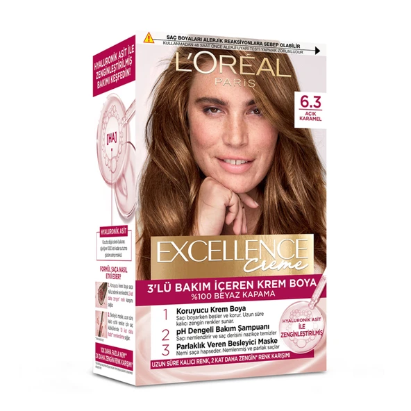 Excellence Creme 6.3 Açık Karamel Saç Boyası 192 Ml (7'li Paket) ürün görseli 1