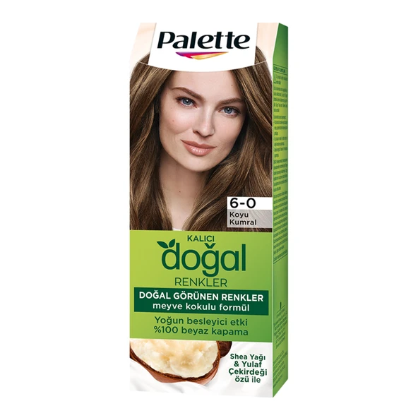 Palette Kalıcı Doğal Renkler 6-0 Koyu Kumral Saç Boyası 110 Ml (5'li Paket) ürün görseli 1