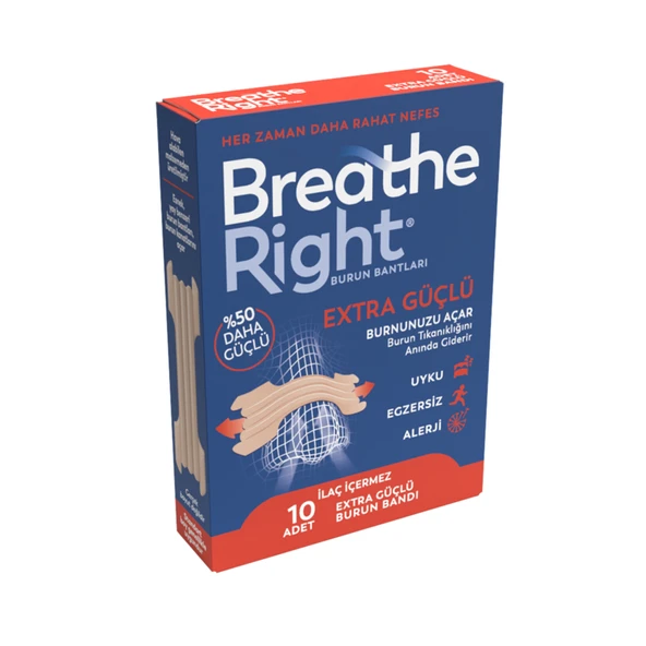 Breathe Right Extra Burun Bantları 10 Adet (4'li Paket) ürün görseli 1
