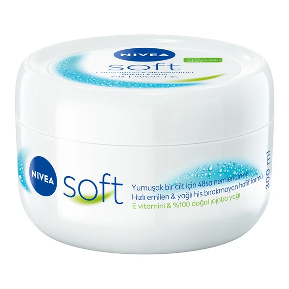 NIVEA Soft Nemlendirici El, Yüz ve Vücut Bakım Kremi 300 Ml (4'li Paket) ürün görseli 1