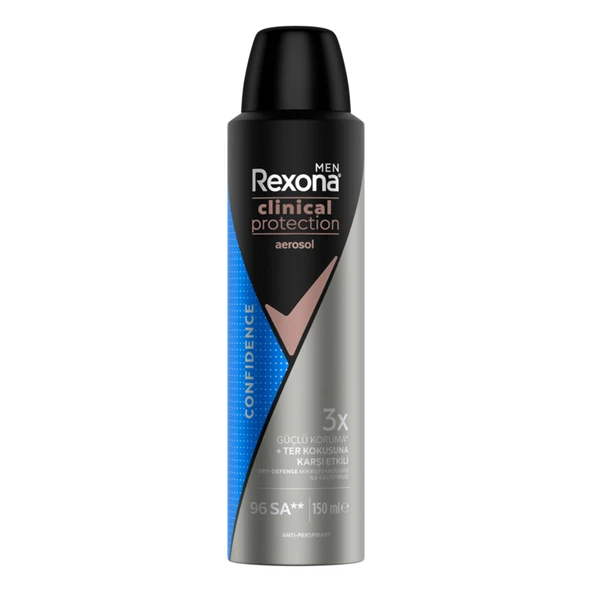 Rexona Men Clinical Protection Erkek Sprey Deodorant Confidence 96 Saat Koruma 150 ml (6'li Paket) ürün görseli 1