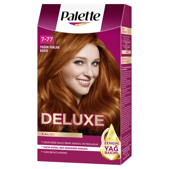Palette Deluxe 7-77 Yoğun Parlak Bakır Saç Boyası 115 Ml (4'li Paket) ürün görseli 1