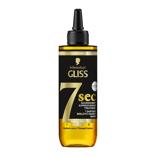 Gliss 7 Sec Oil Nutritive Ekspres Onarıcı 200 Ml (2'li Paket) ürün görseli 1