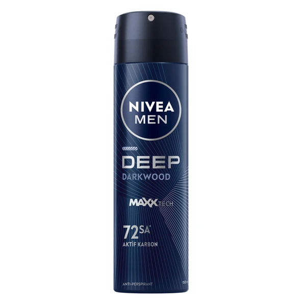 NIVEA Men Erkek Sprey Deodorant Deep Dimension 150 Ml (3'li Paket) ürün görseli 1