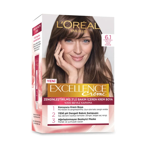 Excellence Creme 6.1 Küllü Açık Kahve Saç Boyası 192 Ml (2'li Paket) ürün görseli 1