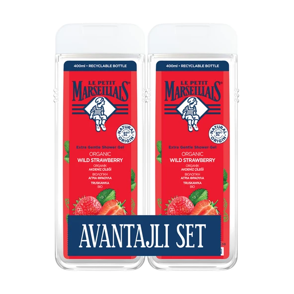 Le Petit Marseillais Çilek Duş Jeli 2x400 Ml (4'li Paket) ürün görseli 1