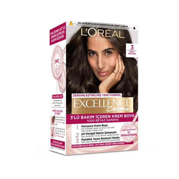 Excellence Creme 3 Koyu Kestane Saç Boyası 192 Ml (5'li Paket) ürün görseli 1