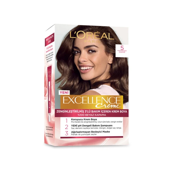 Excellence Creme Saç Boyası - 5 Kahve 192 Ml (6'li Paket) ürün görseli 1