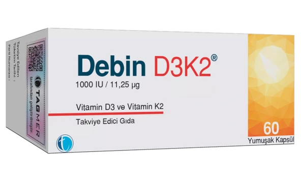 Debin D3 K2 60 Yumuşak Kapsül ürün görseli 1