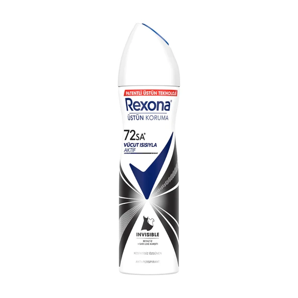 Rexona Kadın Sprey Deodorant Invisible Beyaz İz Sarı Leke Karşıtı 150 ml (3'li Paket) ürün görseli 1