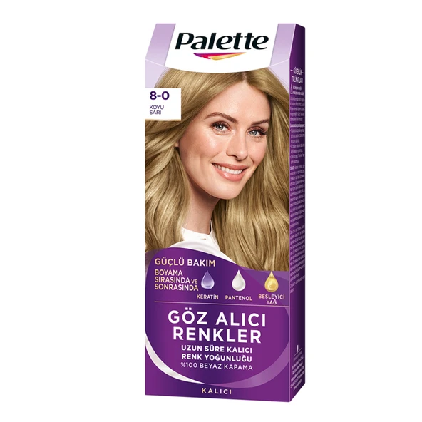 Palette Göz Alıcı Renkler 8-0 Koyu Sarı Saç Boyası 110 Ml (6'li Paket) ürün görseli 1