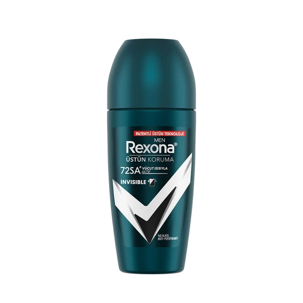 Rexona Men Invisible Black + White 72Sa Roll On 50 Ml (4'li Paket) ürün görseli 1