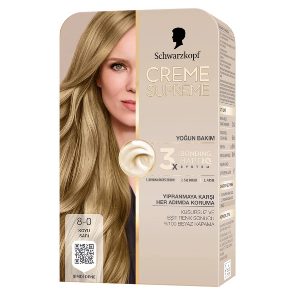 Creme Supreme 8-0 Koyu Sarı Saç Boyası 182 Ml (6'li Paket) ürün görseli 1
