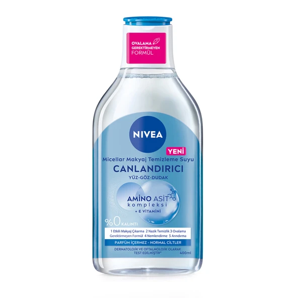 NIVEA Micellar Makyaj Temizleme Suyu Canlandırıcı Yüz,Göz ve Dudak için 400 ml (4'li Paket) ürün görseli 1