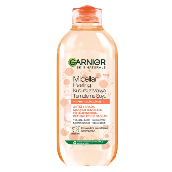 Garnier Micellar Peeling Makyaj Temizleme Suyu 400Ml (3'li Paket) ürün görseli 1